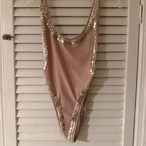 Norma Kamali Cream Textured Fabric